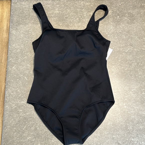 Jantzen Solid Black U-Neck Chlorine Resistant 1-Piece Swimsuit NWT Size 10 - Picture 4 of 8